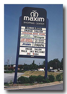 Tenant panels for roadside pylon sign.